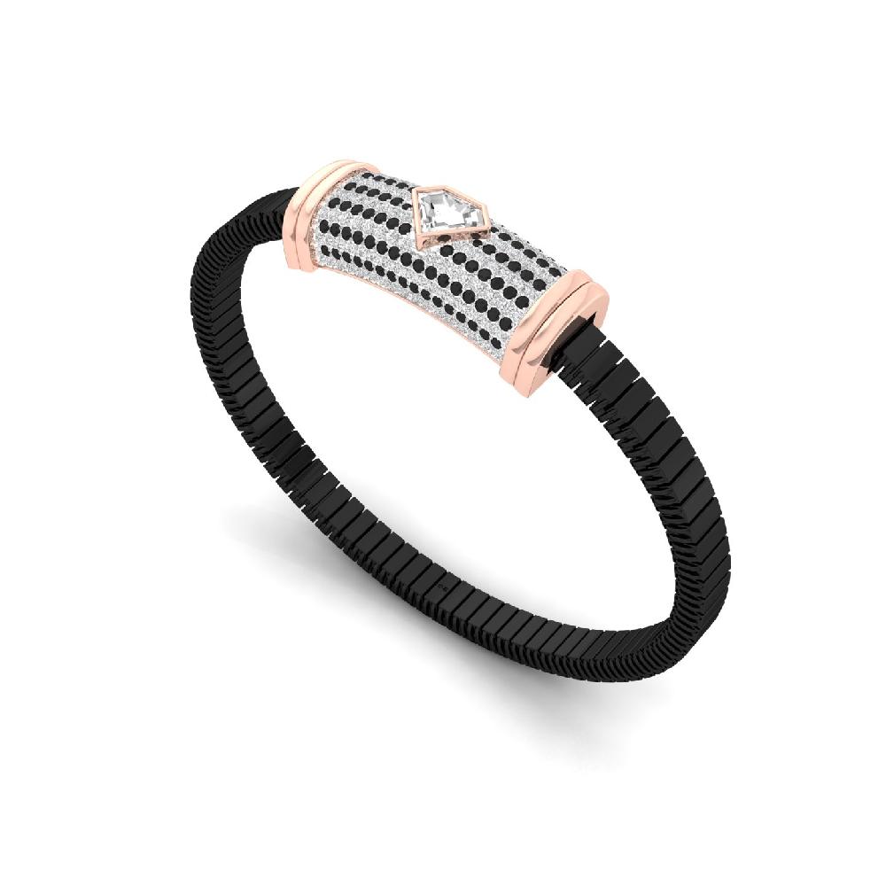 unique & Round Cut Cvd Lab Grown white & black Diamond Bracelet
