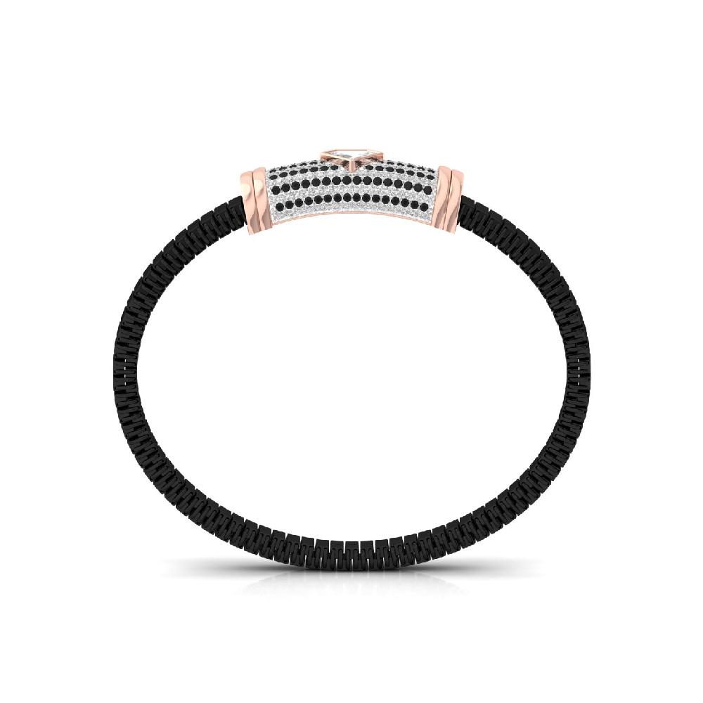 unique & Round Cut Cvd Lab Grown white & black Diamond Bracelet