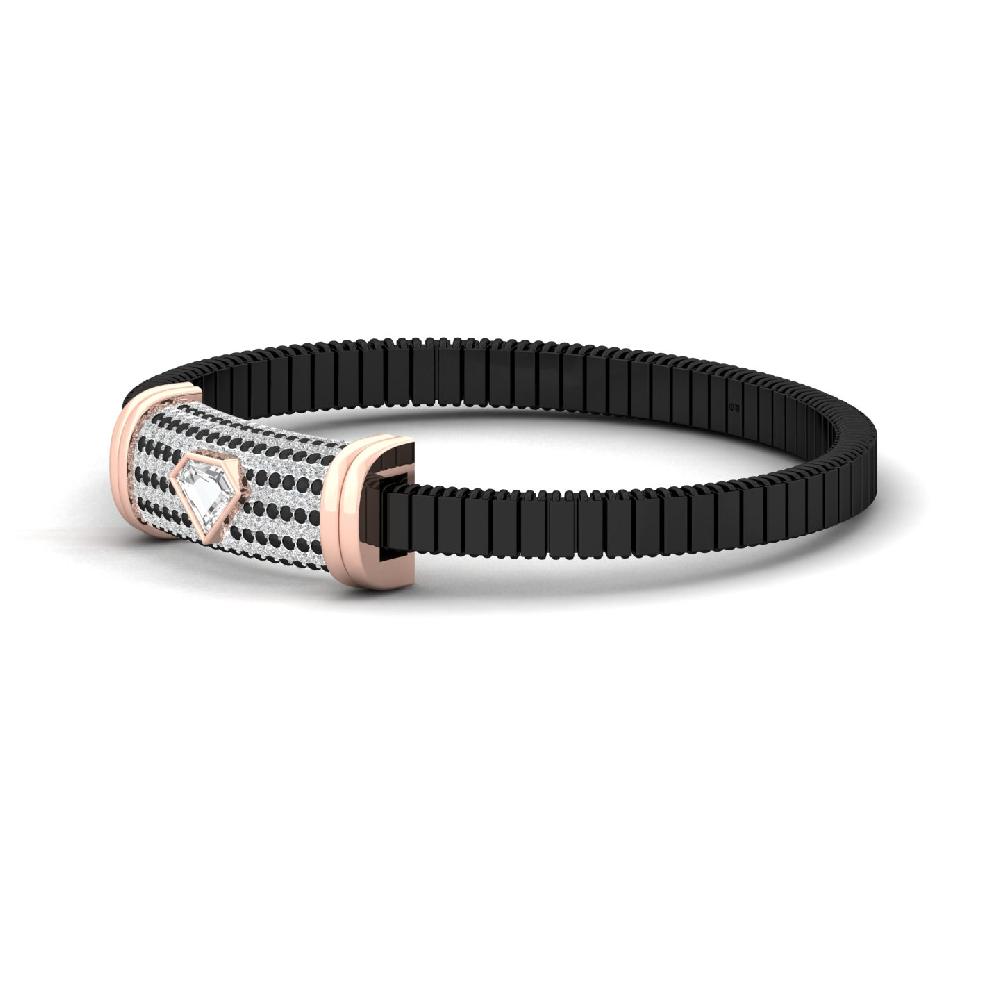 unique & Round Cut Cvd Lab Grown white & black Diamond Bracelet
