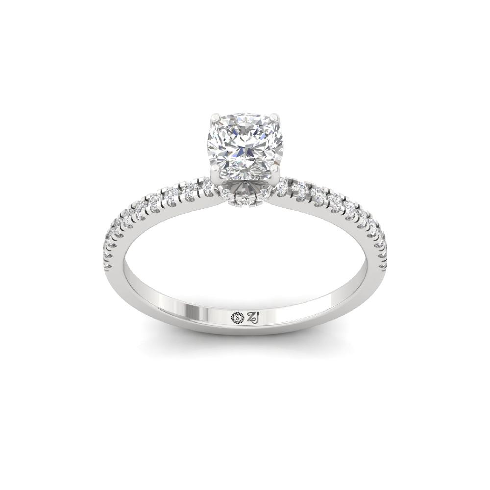 Timeless Cushion Cut 0.86ct CVD lab grown Diamond prong Engagement Ring