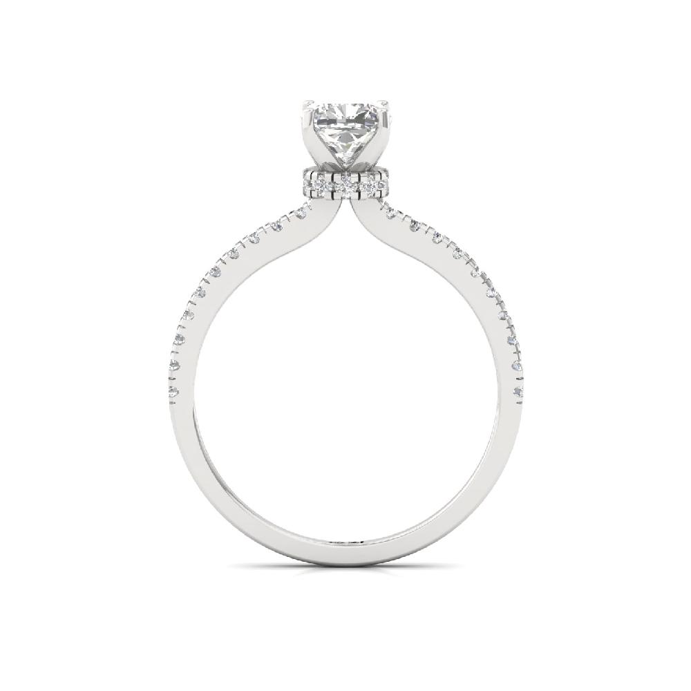 Timeless Cushion Cut 0.86ct CVD lab grown Diamond prong Engagement Ring