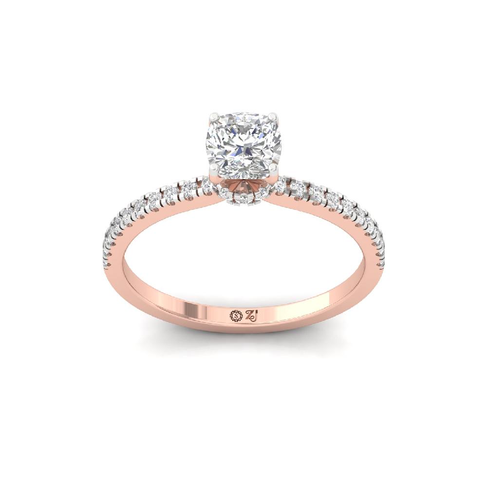 Timeless Cushion Cut 0.86ct CVD lab grown Diamond prong Engagement Ring