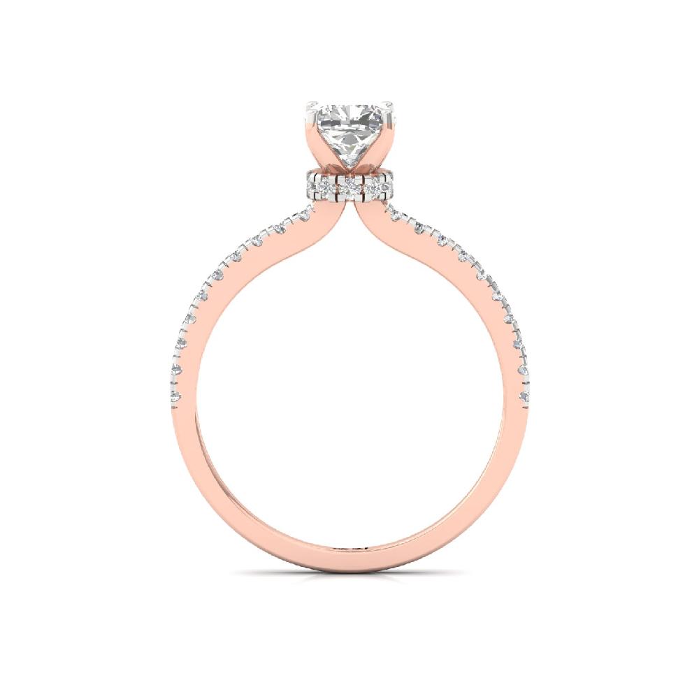 Timeless Cushion Cut 0.86ct CVD lab grown Diamond prong Engagement Ring