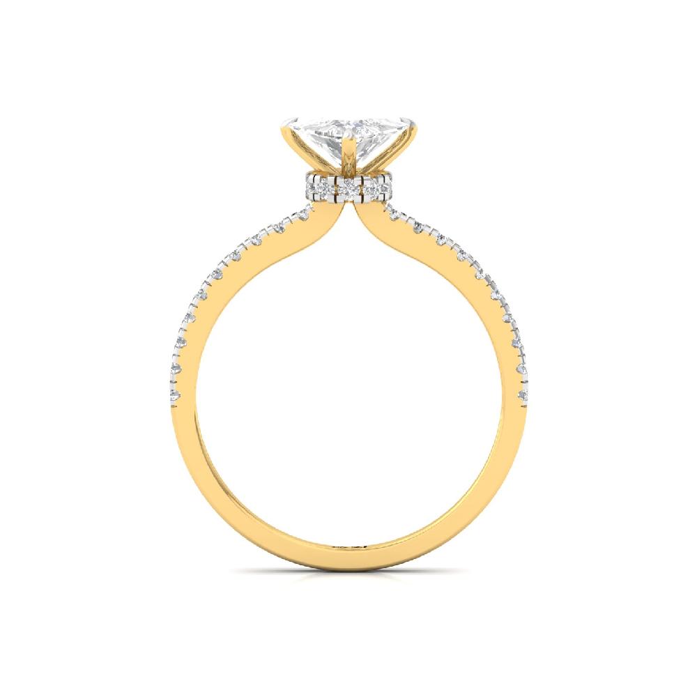 Trillion Cut 0.91ct CVD lab grown Diamond prong Engagement Ring