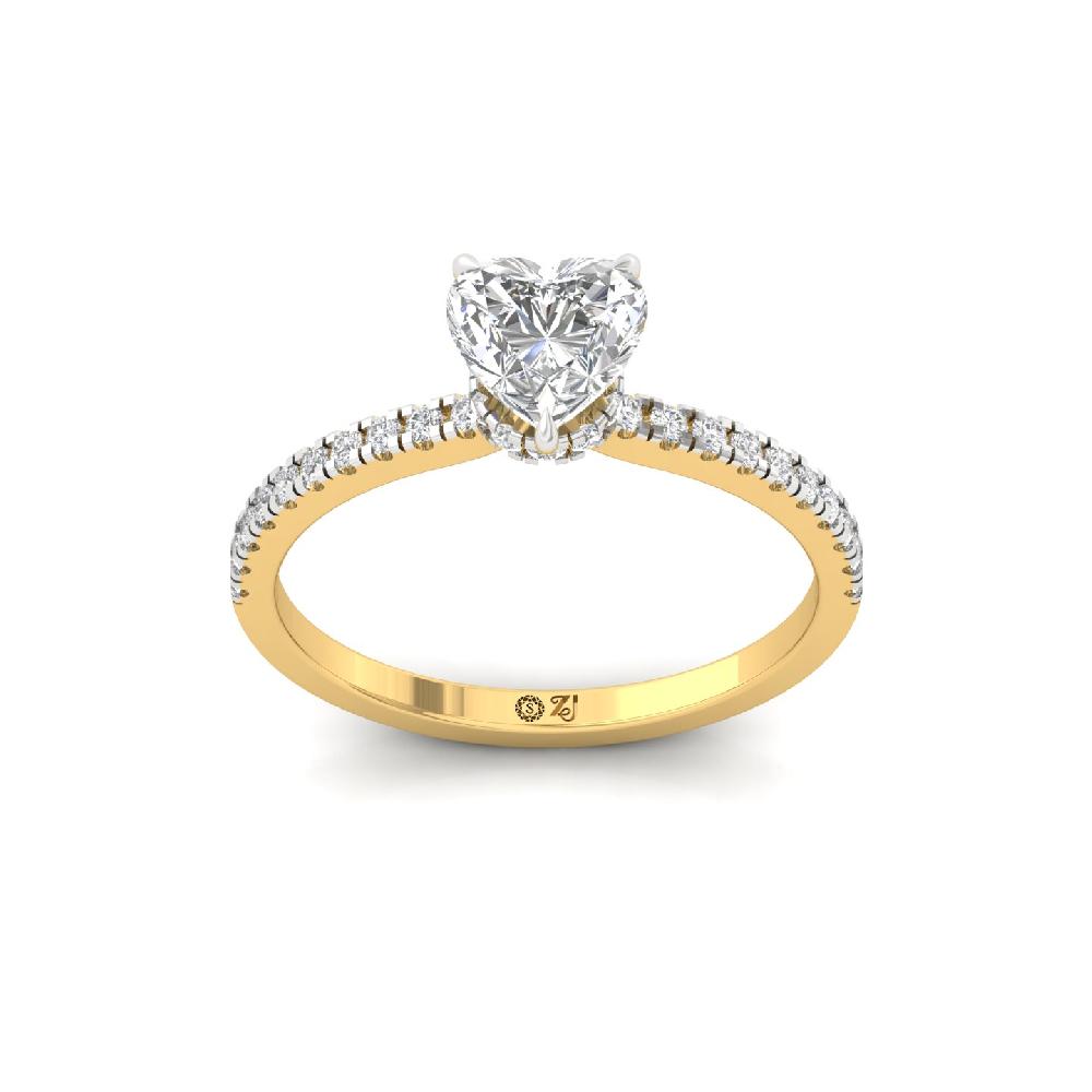 Romantic Heart Cut 1.00ct CVD lab grown Diamond prong Engagement Ring