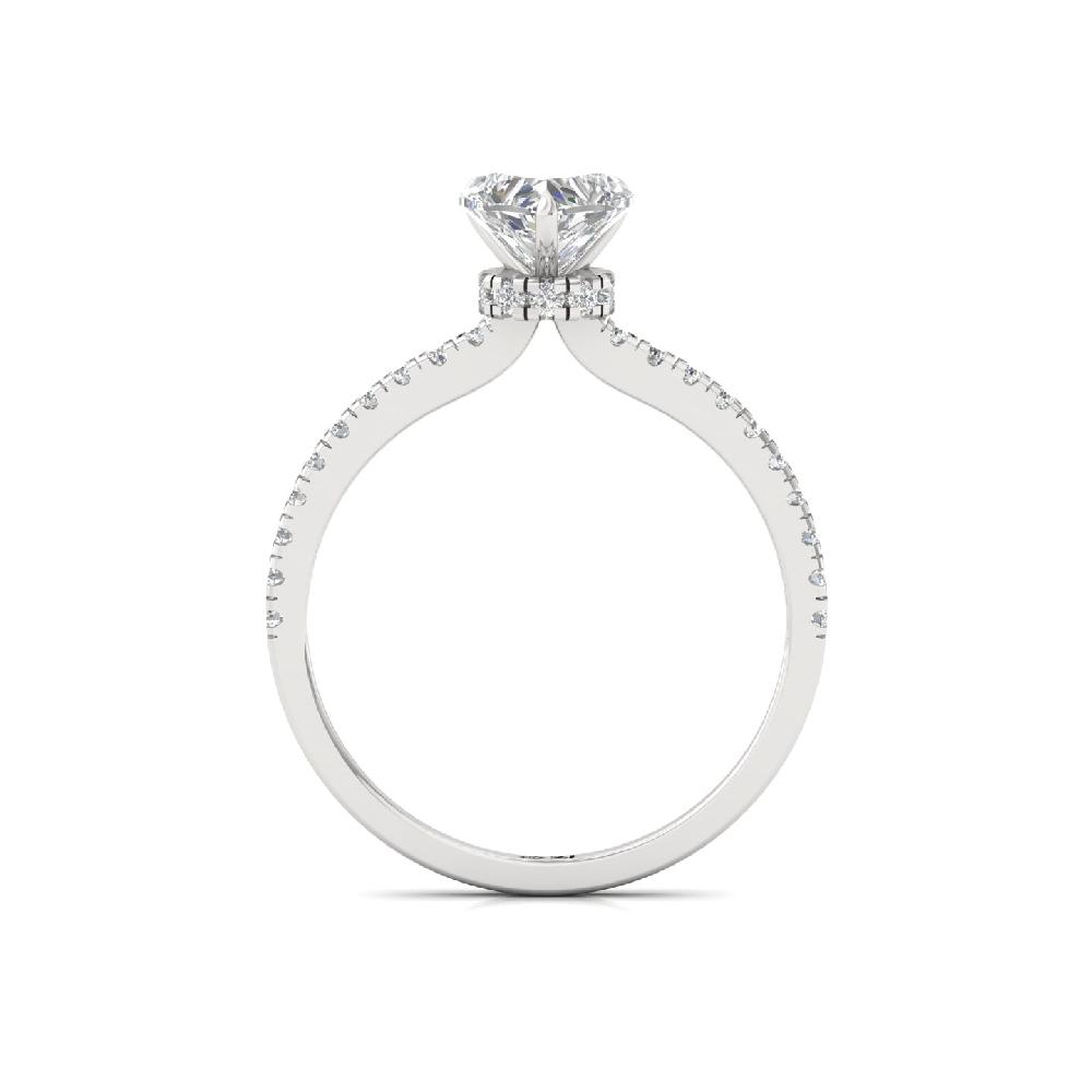 Romantic Heart Cut 1.00ct CVD lab grown Diamond prong Engagement Ring