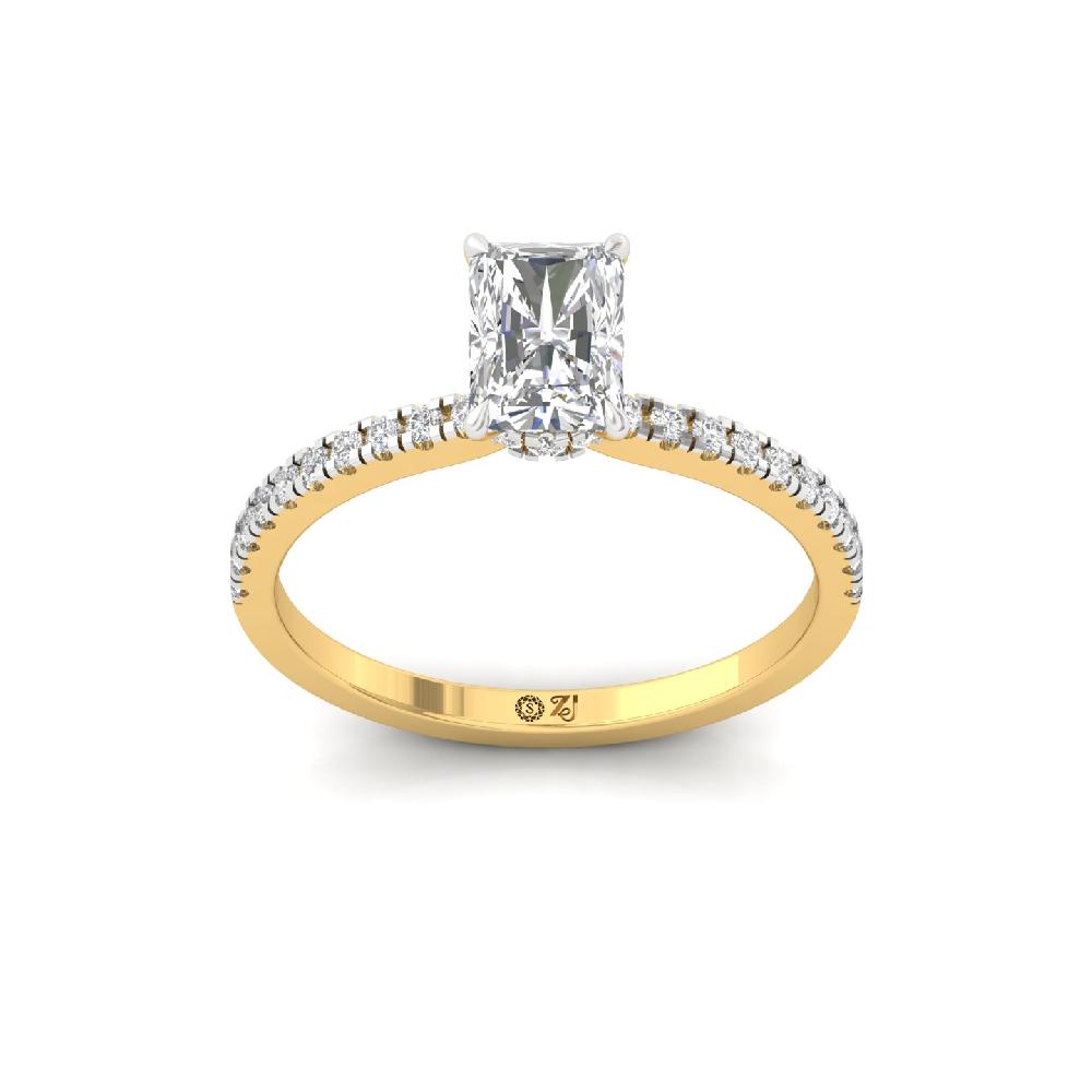 Radiant Cut 1.25ct CVD lab grown Diamond Engagement Ring 