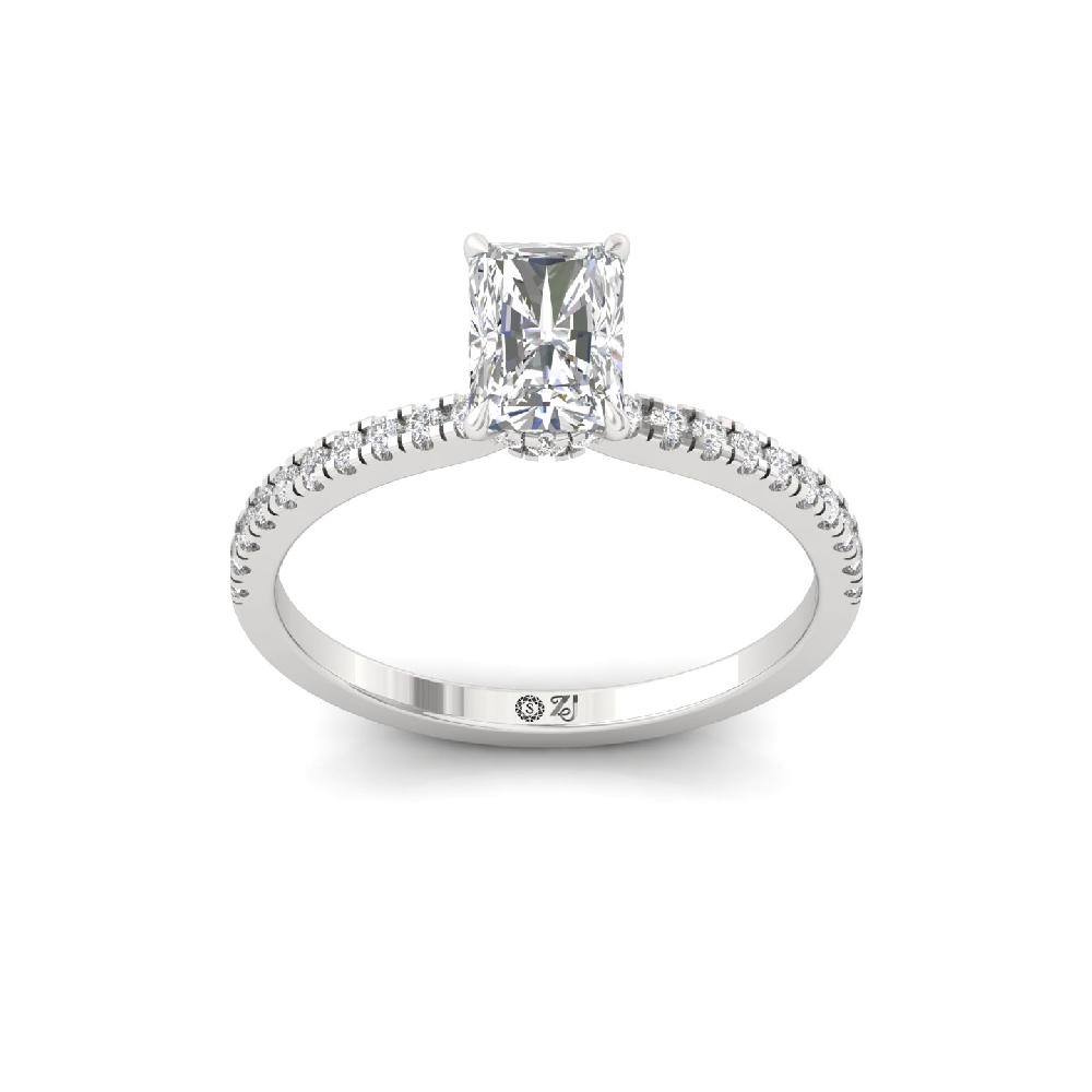 Radiant Cut 1.25ct CVD lab grown Diamond Engagement Ring 