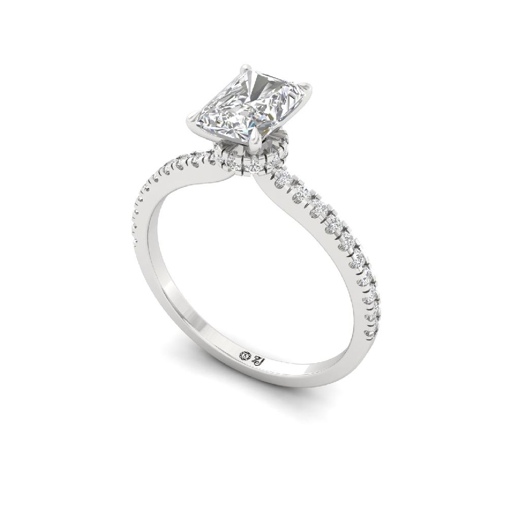 Radiant Cut 1.25ct CVD lab grown Diamond Engagement Ring 