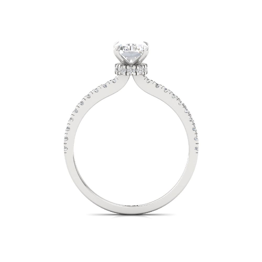 Radiant Cut 1.25ct CVD lab grown Diamond Engagement Ring 