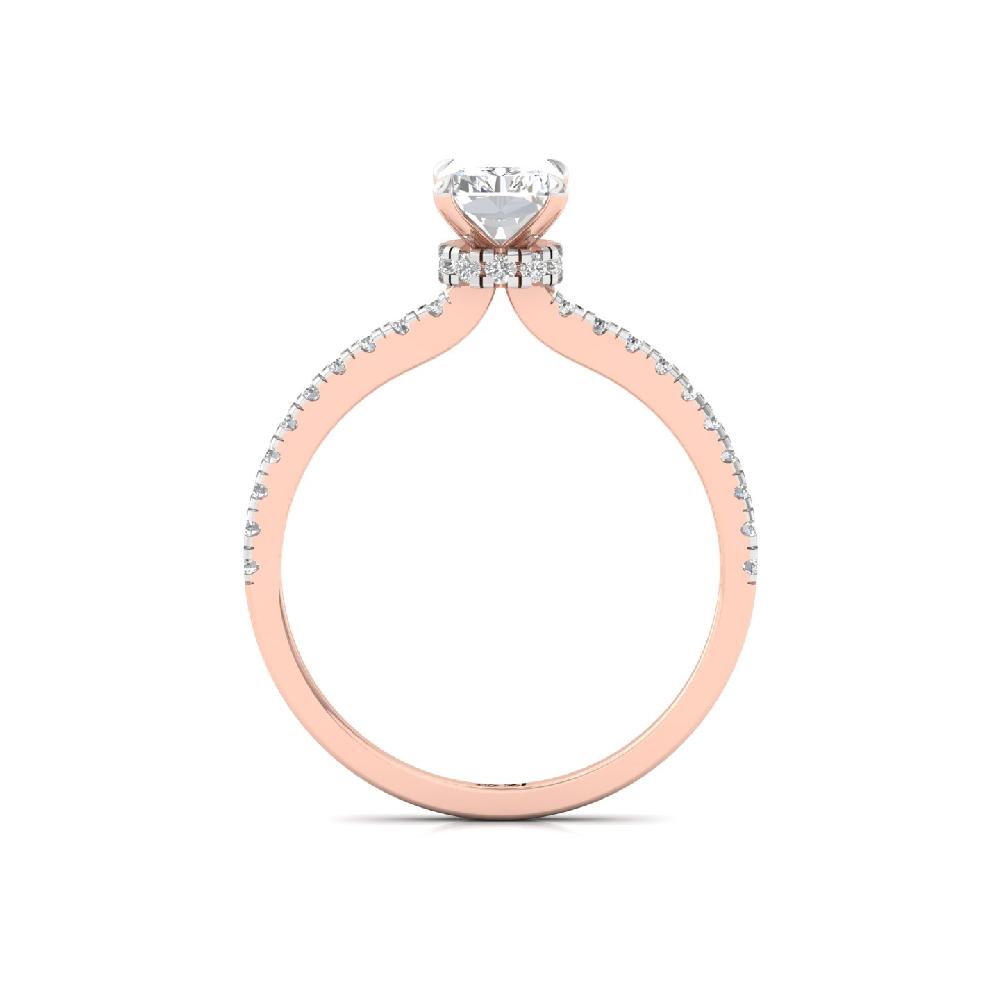 Radiant Cut 1.25ct CVD lab grown Diamond Engagement Ring 