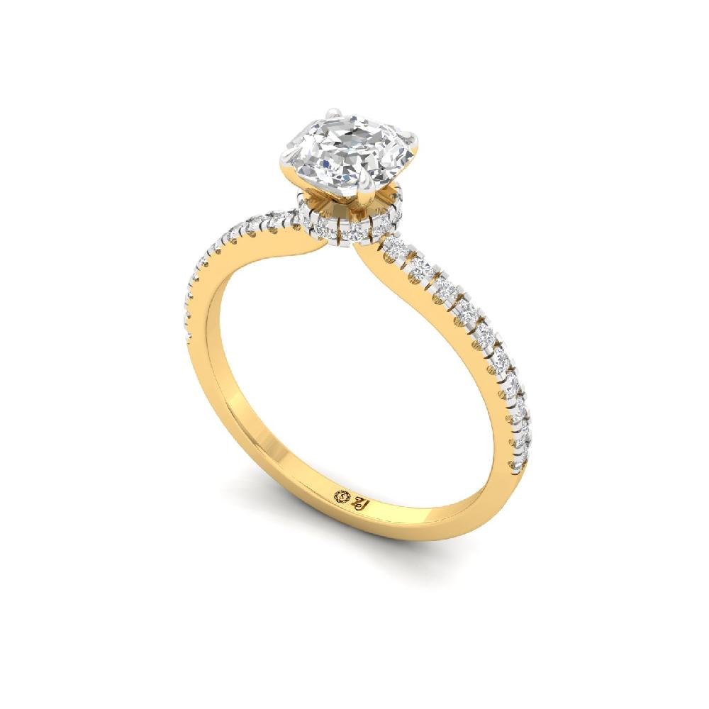 Timeless Octagon Cut 0.80ct CVD lab grown Diamond prong Engagement Ring 