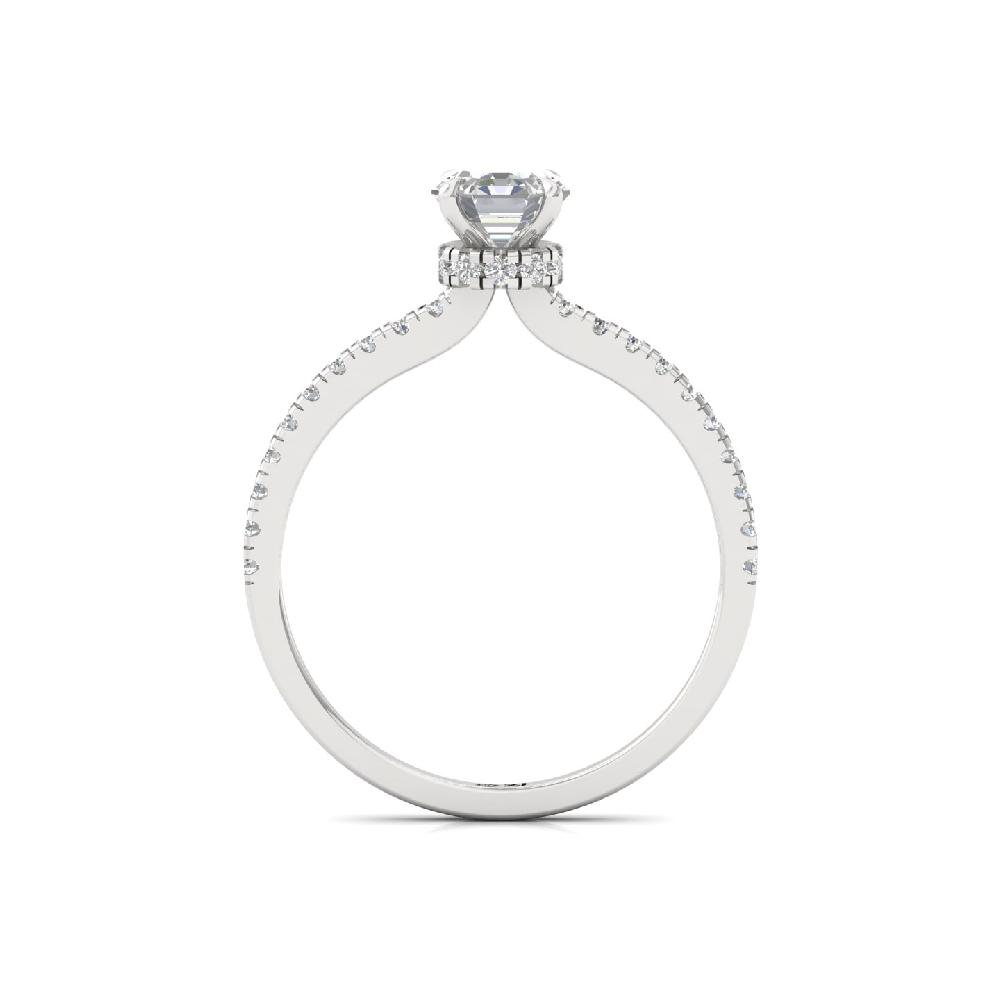 Timeless Octagon Cut 0.80ct CVD lab grown Diamond prong Engagement Ring 