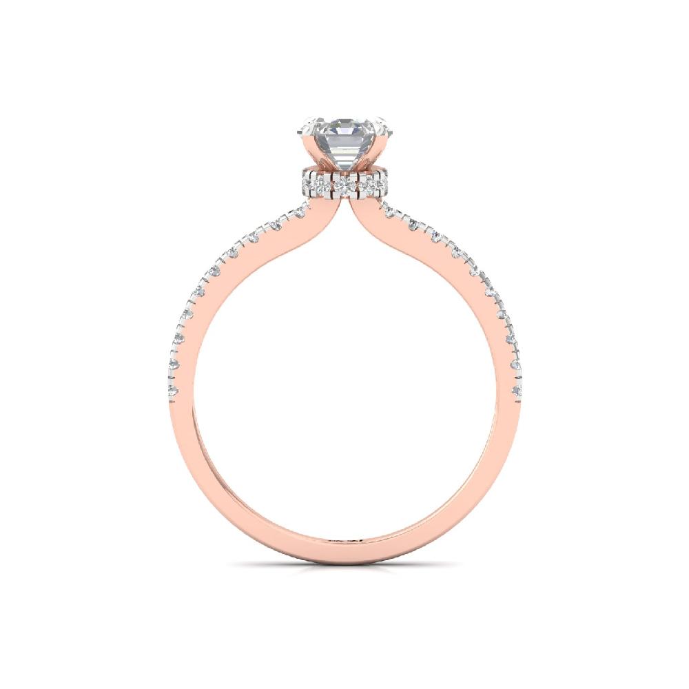 Timeless Octagon Cut 0.80ct CVD lab grown Diamond prong Engagement Ring 