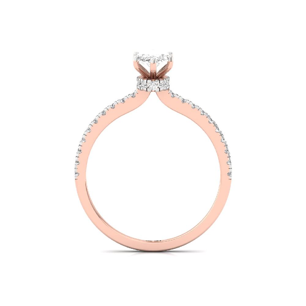 Marquise Cut 0.90ct CVD Diamond prong Engagement Ring