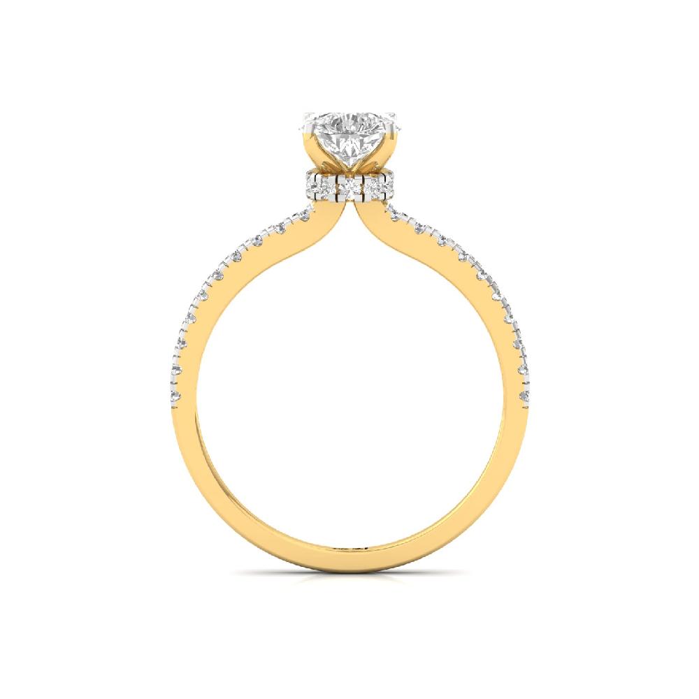 Graceful Pear Cut 0.90Ct CVD lab grown Diamond Solitaire Engagement Ring