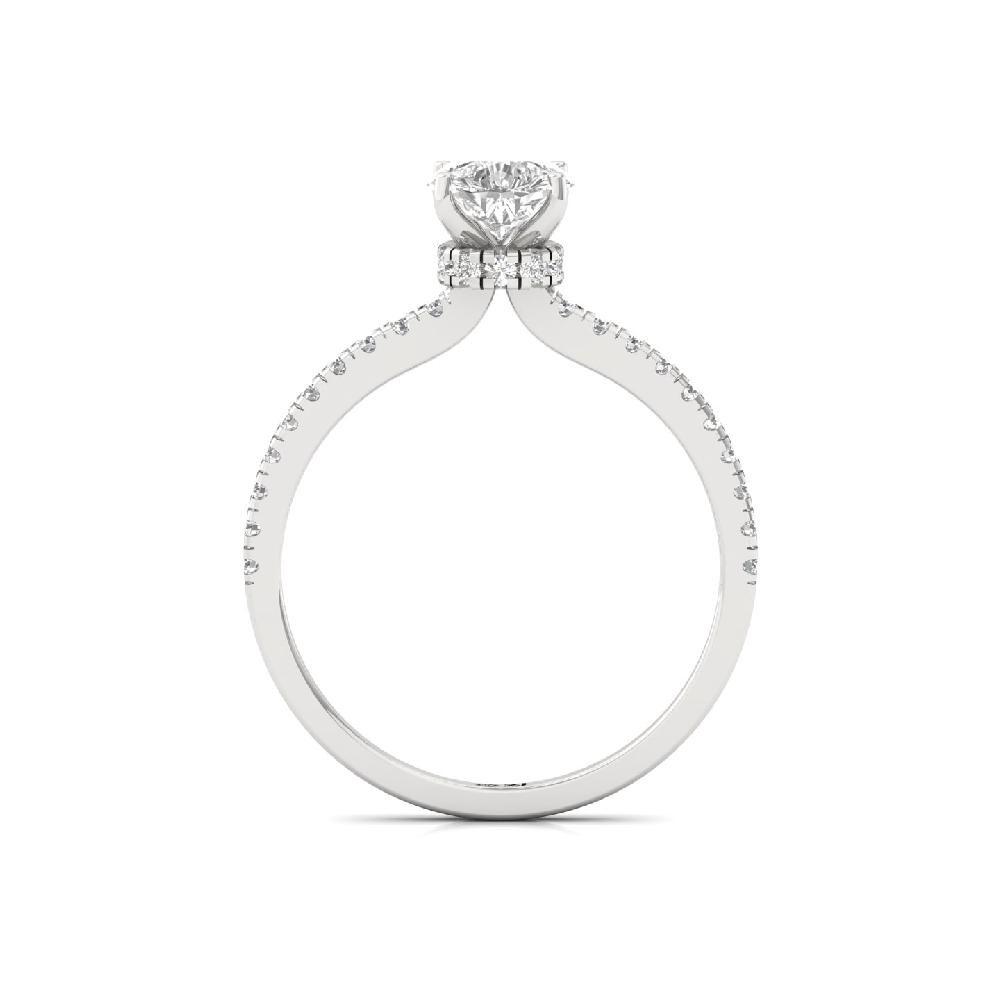 Graceful Pear Cut 0.90Ct CVD lab grown Diamond Solitaire Engagement Ring