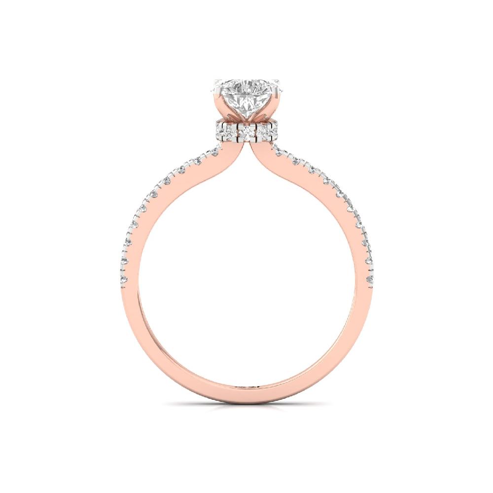Graceful Pear Cut 0.90Ct CVD lab grown Diamond Solitaire Engagement Ring