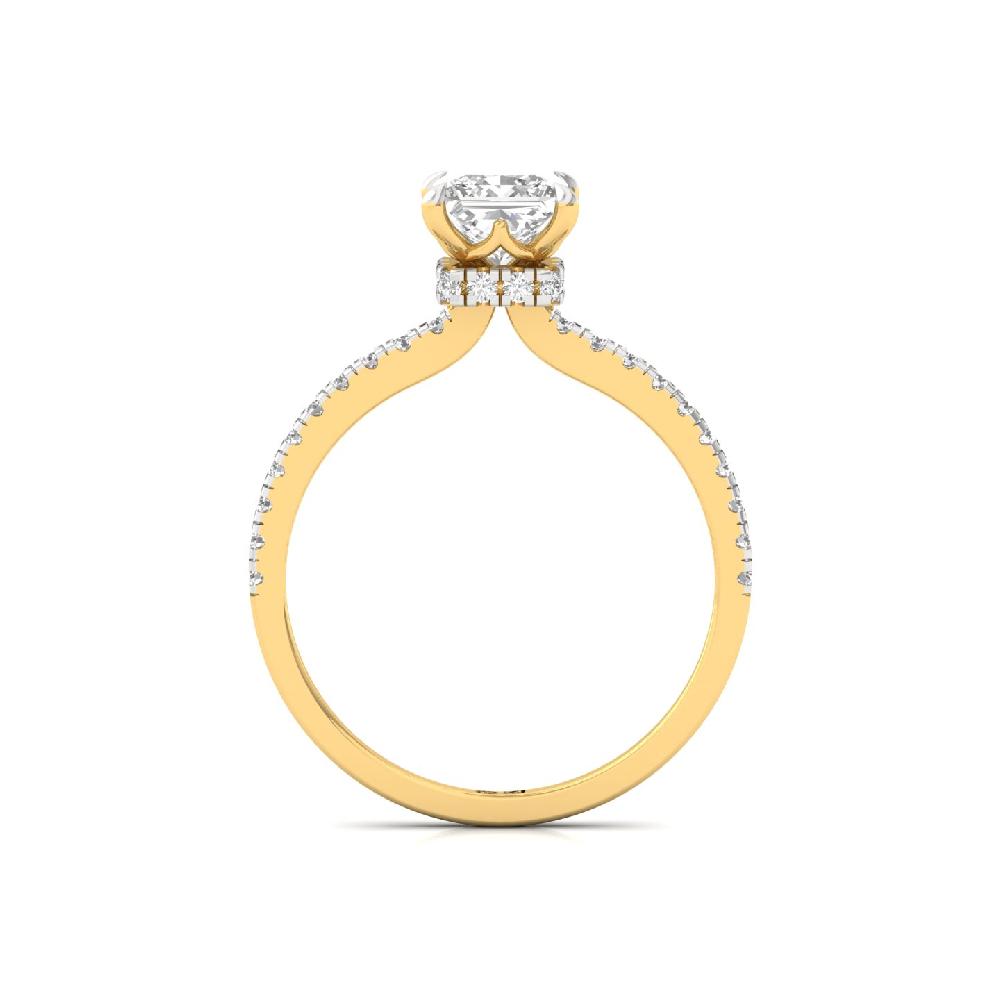 Brilliant Princess Cut 1.05ct CVD Diamond prong Engagement Ring