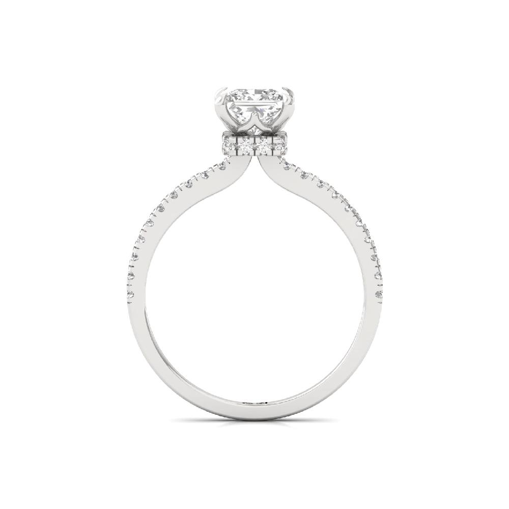 Brilliant Princess Cut 1.05ct CVD Diamond prong Engagement Ring
