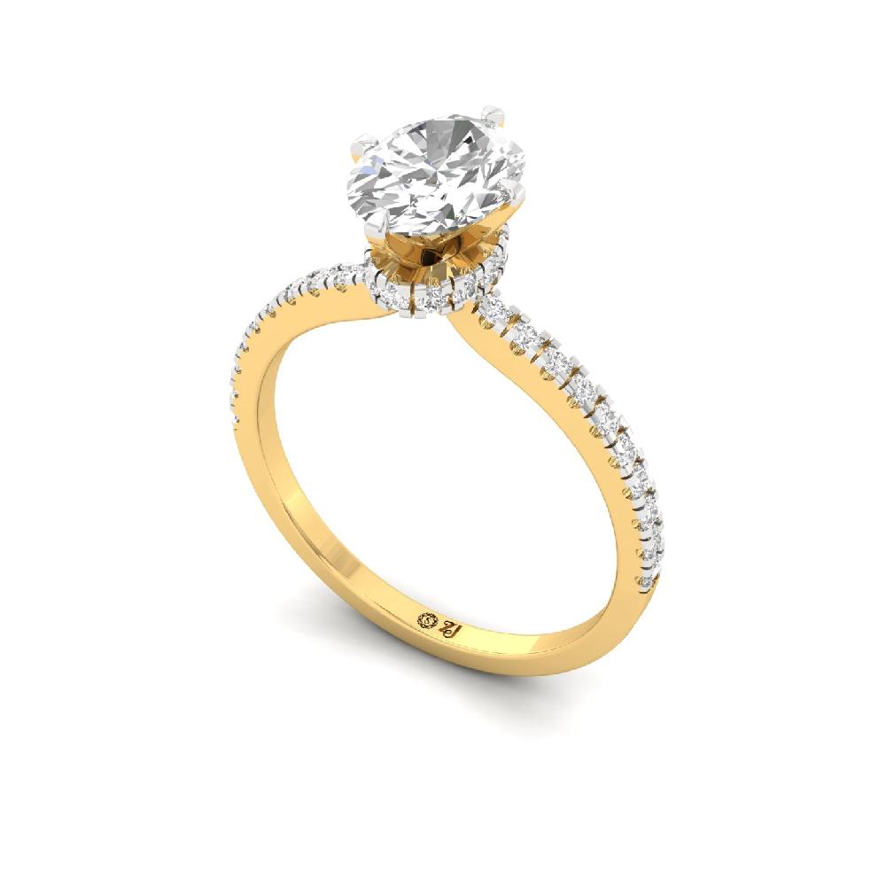 Elegant Oval Cut 1.09ct CVD Diamond prong Engagement Ring 