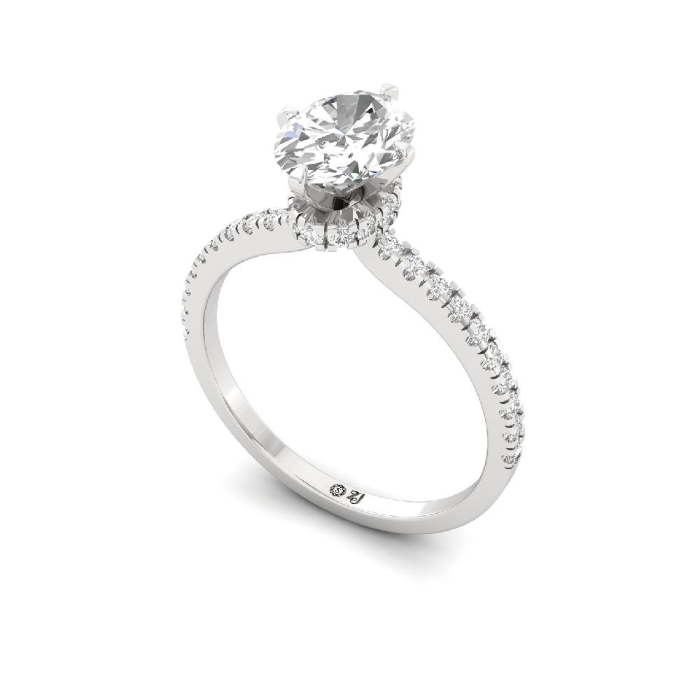 Elegant Oval Cut 1.09ct CVD Diamond prong Engagement Ring 