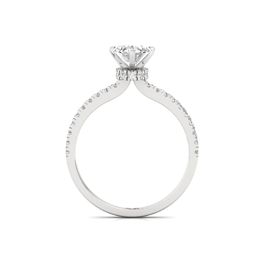 Elegant Oval Cut 1.09ct CVD Diamond prong Engagement Ring 