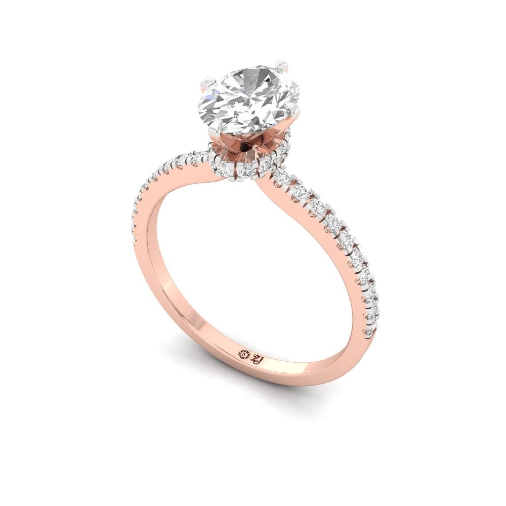 Elegant Oval Cut 1.09ct CVD Diamond prong Engagement Ring 