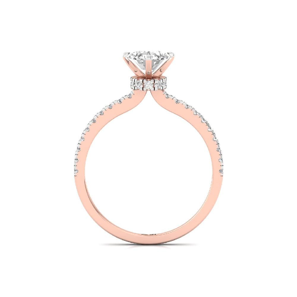 Elegant Oval Cut 1.09ct CVD Diamond prong Engagement Ring 