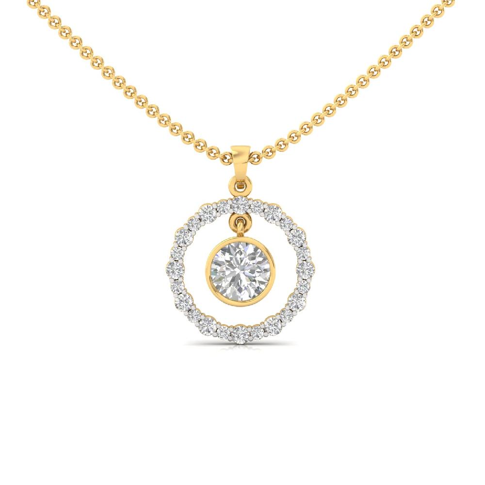 Halo Floating Round Pendant with 1.10ct Lab-Grown CVD Diamond 