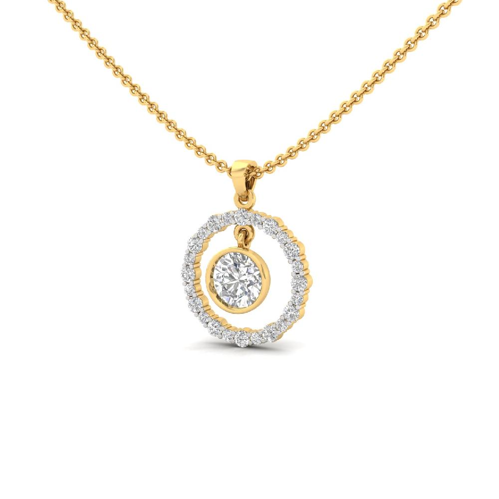 Halo Floating Round Pendant with 1.10ct Lab-Grown CVD Diamond 