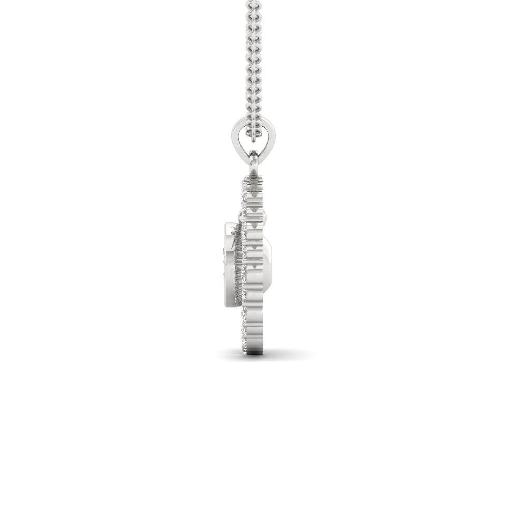 Halo Floating Round Pendant with 1.10ct Lab-Grown CVD Diamond 