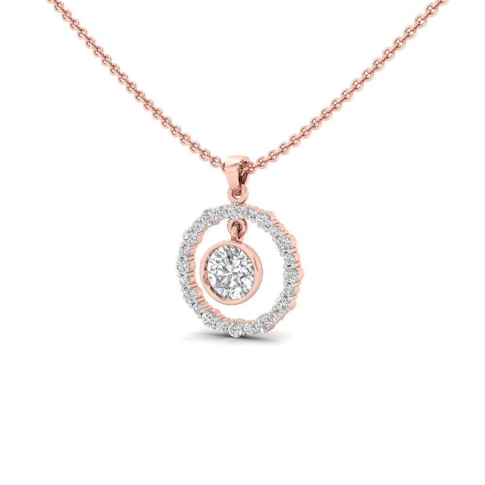 Halo Floating Round Pendant with 1.10ct Lab-Grown CVD Diamond 