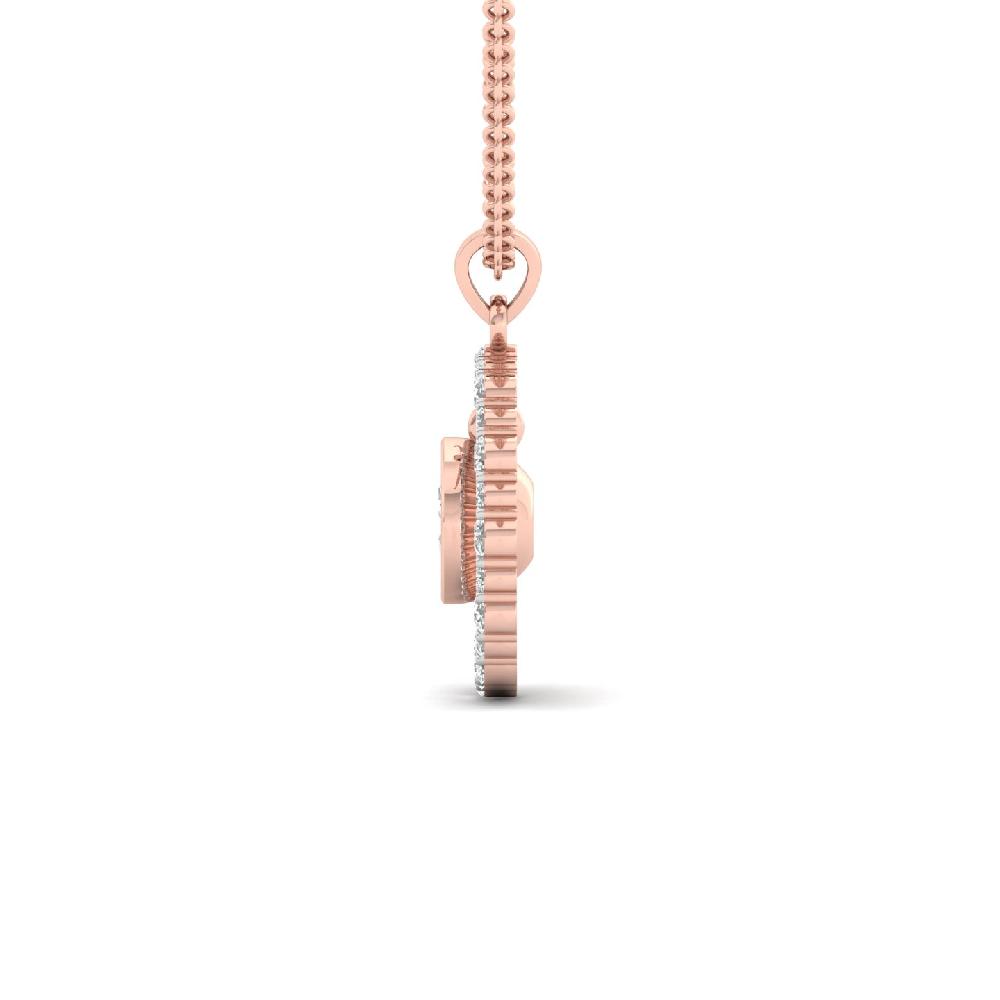 Halo Floating Round Pendant with 1.10ct Lab-Grown CVD Diamond 