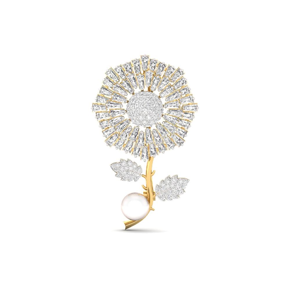 flower diamond brooch Cvd & Lab grown Diamonds