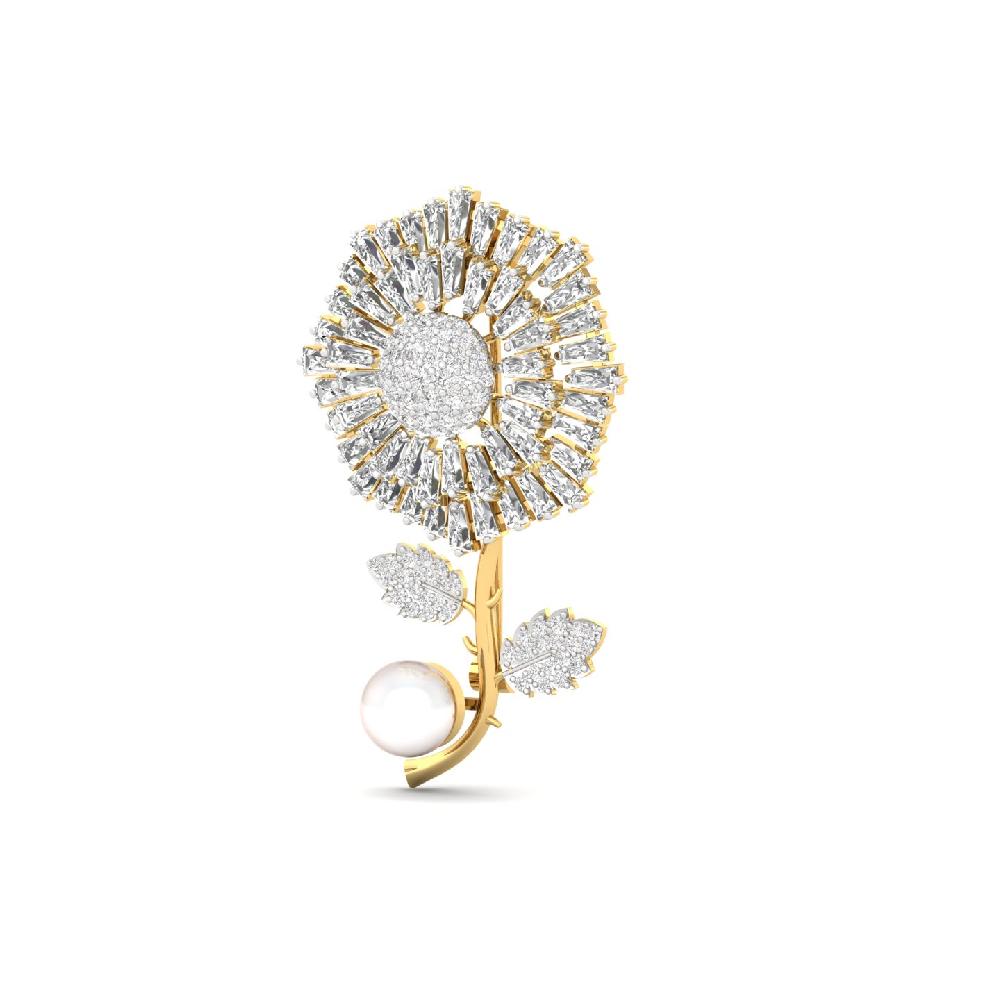 flower diamond brooch Cvd & Lab grown Diamonds