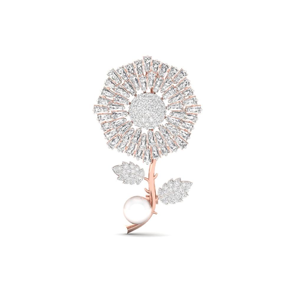 flower diamond brooch Cvd & Lab grown Diamonds