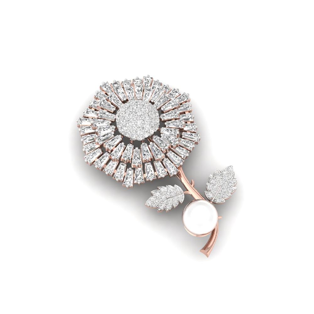 flower diamond brooch Cvd & Lab grown Diamonds