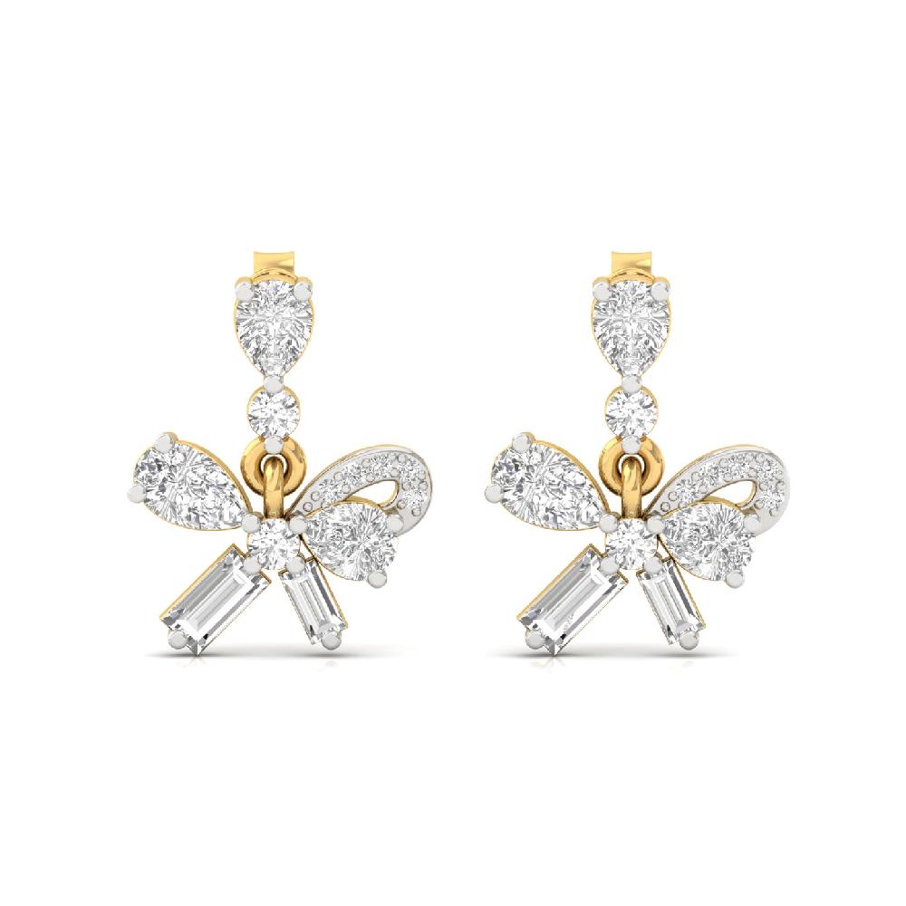 Bow Drop Designer Earrings in Lab-Grown CVD Diamonds