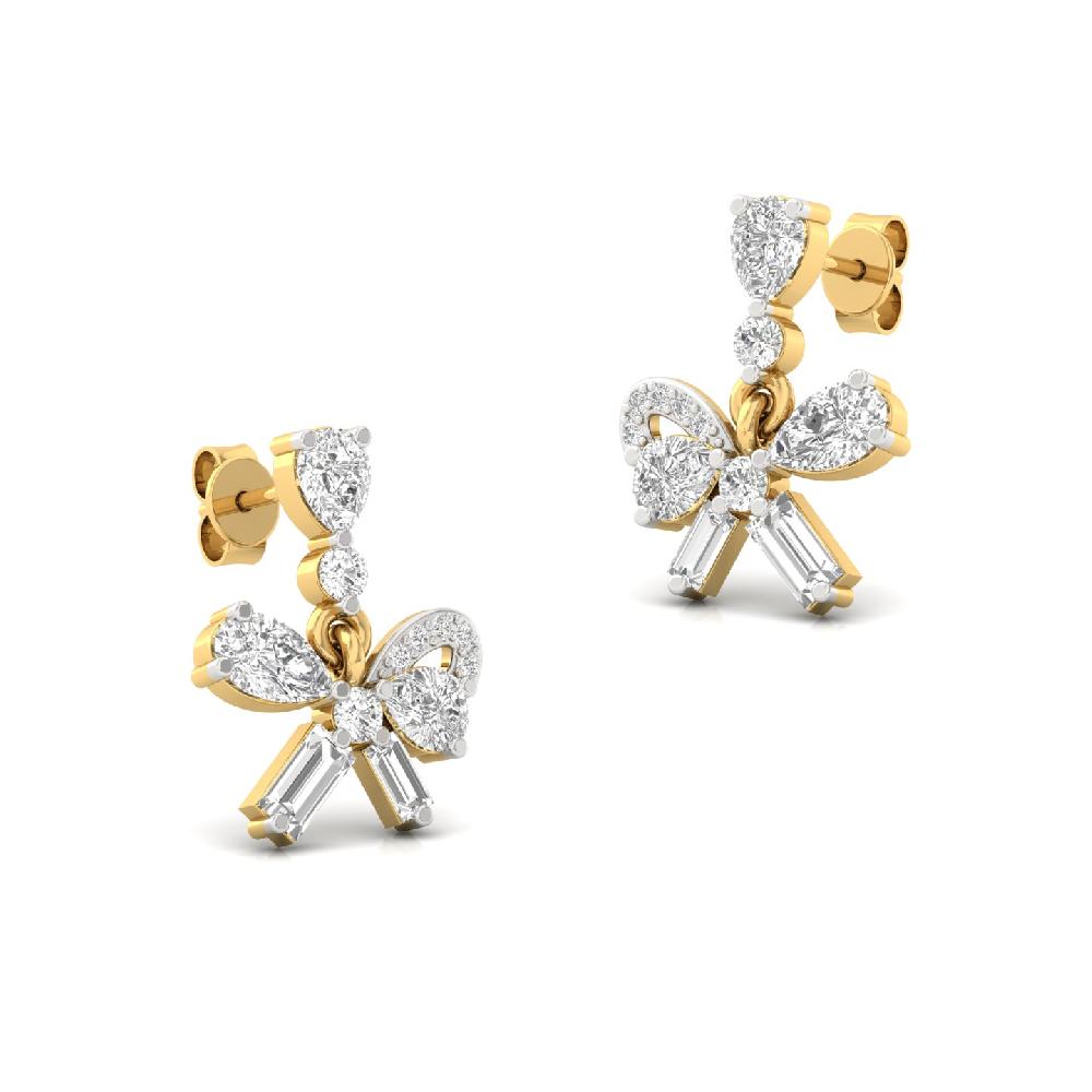 Bow Drop Designer Earrings in Lab-Grown CVD Diamonds