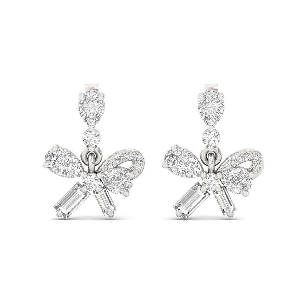 Bow Drop Designer Earrings in Lab-Grown CVD Diamonds