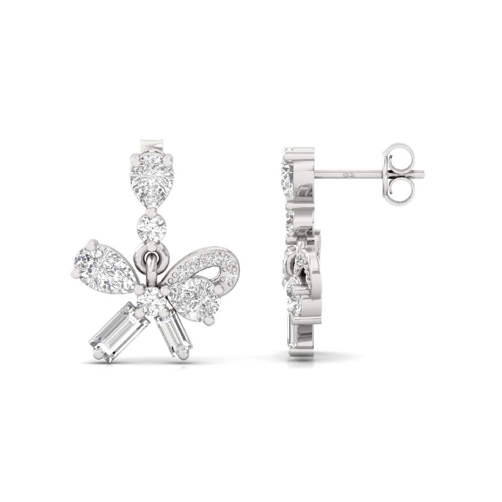 Bow Drop Designer Earrings in Lab-Grown CVD Diamonds