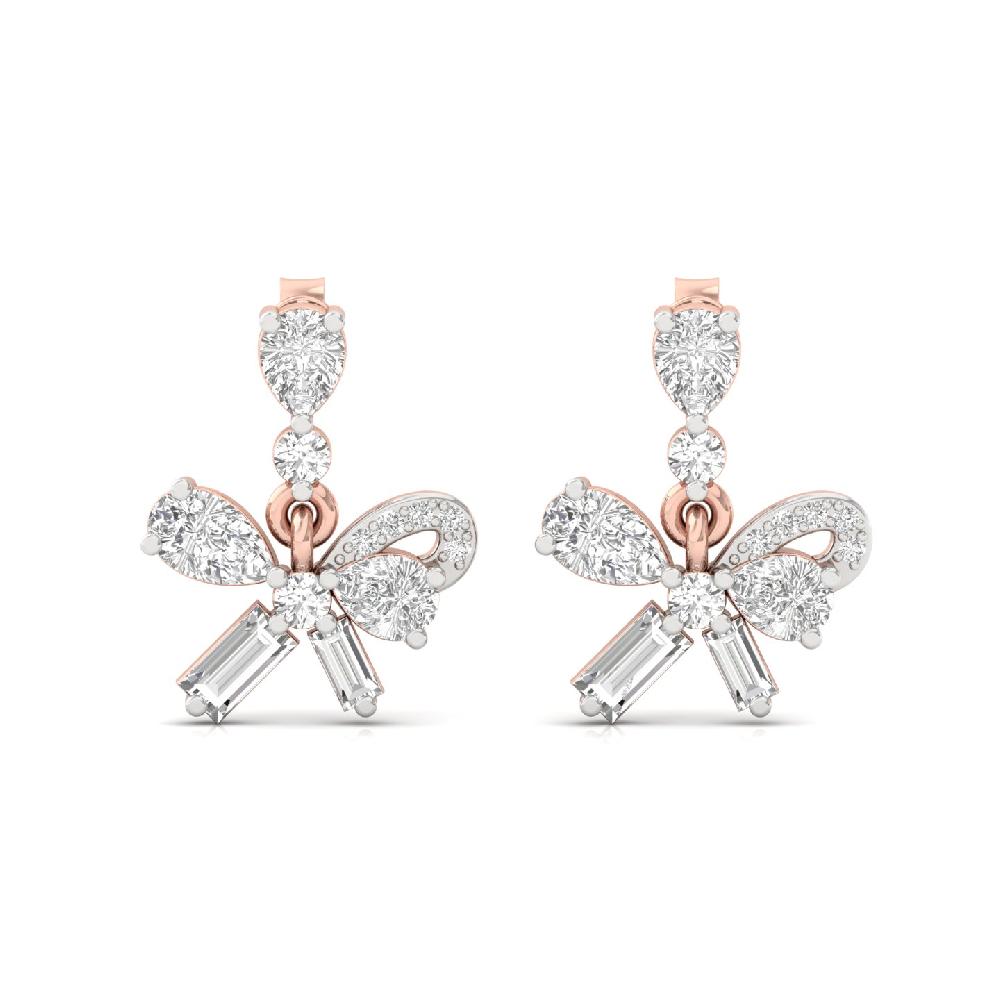 Bow Drop Designer Earrings in Lab-Grown CVD Diamonds