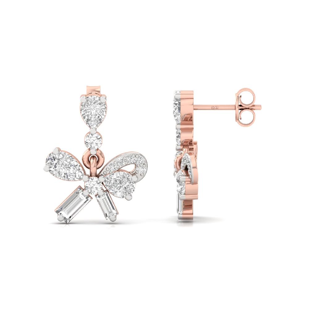 Bow Drop Designer Earrings in Lab-Grown CVD Diamonds