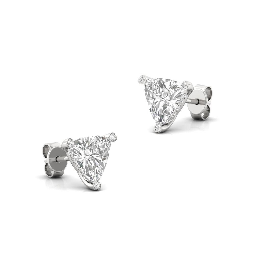 Trillion Cut Stud Earrings with 1.00ct Lab Grown Diamonds