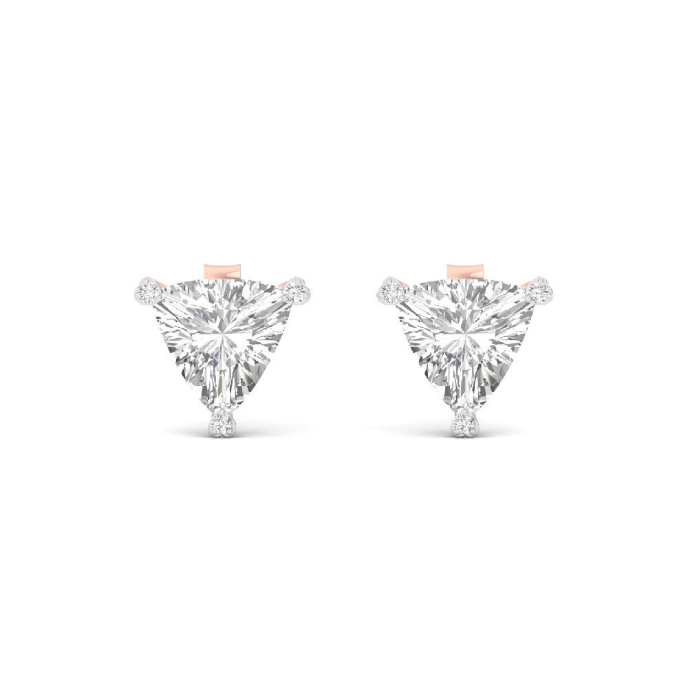 Trillion Cut Stud Earrings with 1.00ct Lab Grown Diamonds