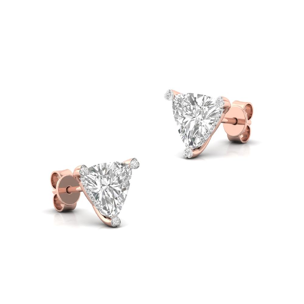 Trillion Cut Stud Earrings with 1.00ct Lab Grown Diamonds