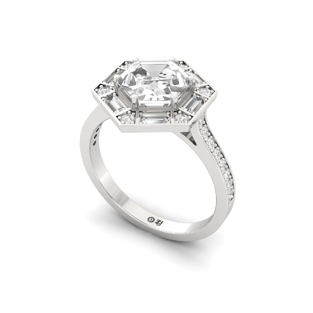 Hexavia CVD lab grown Diamond Halo Design Ring 