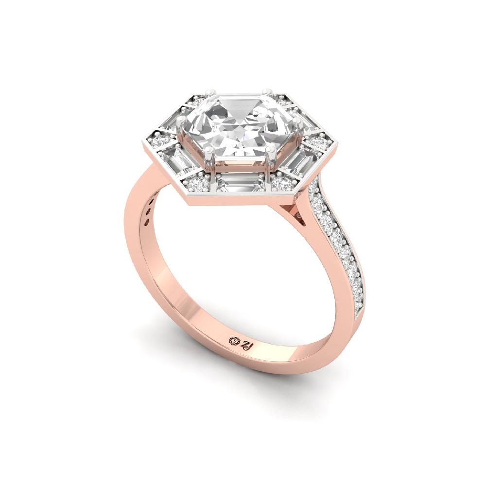Hexavia CVD lab grown Diamond Halo Design Ring 