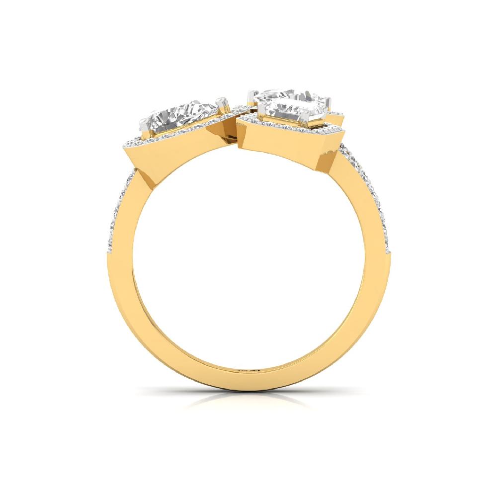 Emerald ,Oval , Pear , round Cut CVD lab grown Diamond Ring
